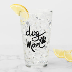 Funny Dog Paw Dog Mom Glass