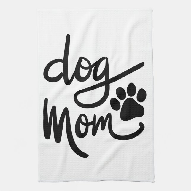 Funny Dog Paw Dog Mom Kitchen Towel (Vertical)