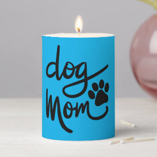Funny Dog Paw Dog Mom Pillar Candle