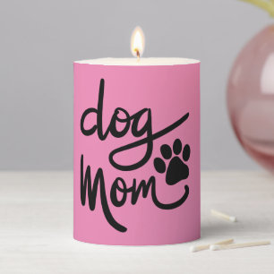 Funny Dog Paw Dog Mom Pillar Candle