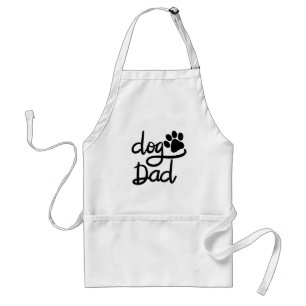Funny Dog Paw Print Dog Dad Adult Apron