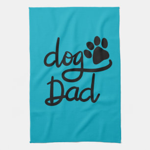Funny Dog Paw Print Dog Dad Kitchen Towel
