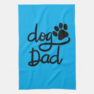Funny Dog Paw Print Dog Dad Kitchen Towel