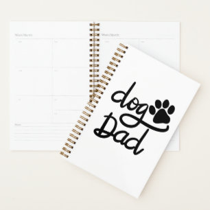 Funny Dog Paw Print Dog Dad Planner
