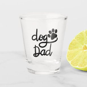 Funny Dog Paw Print Dog Dad Shot Glass