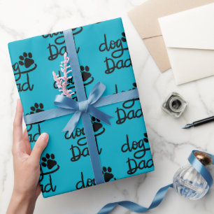 Funny Dog Paw Print Dog Dad Wrapping Paper