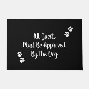 Funny Dog Paws and Text Greeting Guests Doormat