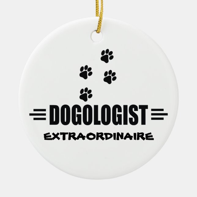 Funny Dog Paws Ceramic Ornament (Front)