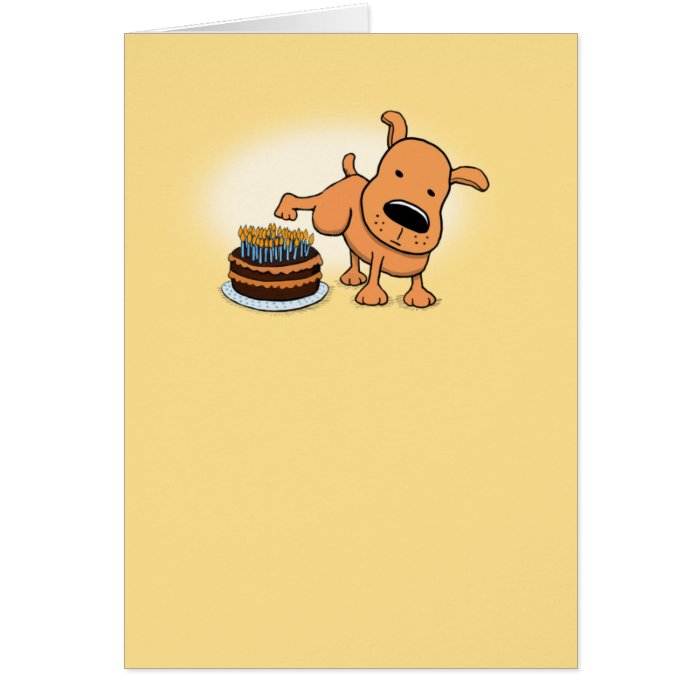 Funny Dog Peeing on Cake Birthday Card