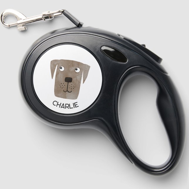 Funny Dog Personalized Name Retractable Pet Leash (Fun dog personalized custom name retractable pet leash)
