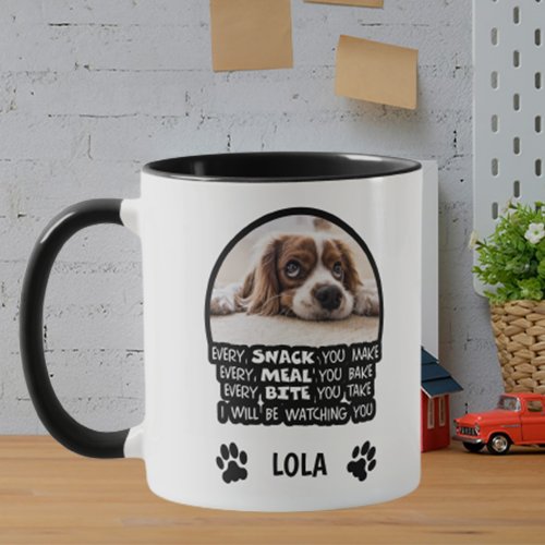 Funny Dog Pet Photo Black and White Watching You Mug