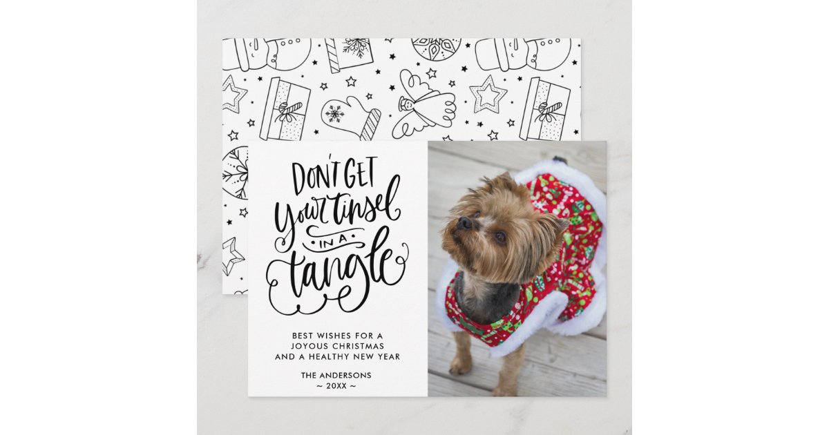 Funny Dog Pet Photo Typography Christmas Holiday Card | Zazzle