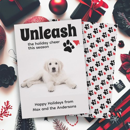 Funny Dog Pet Pup Photo Happy Holidays  Holiday Ca