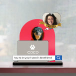 Funny Dog Photo and Dog Parent Sculpture Cutout<br><div class="desc">Funny Dog Photo and Dog Parent Sculpture Cutout. A hilarious and adorable photo sculpture featuring your dog searching "how to be your human's best friend" on a laptop while their owner watches from a heart-shaped frame above. Customize with your dog's name, your name, and both photos for a truly unique...</div>