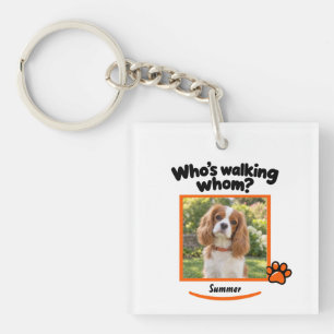 Funny Dog Photo and Name Walk Supervisor Keychain