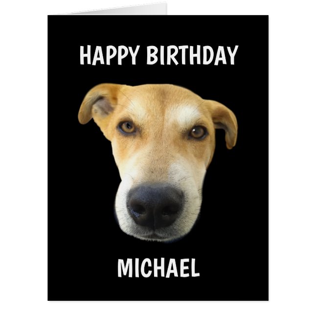 Funny Dog Photo Birthday Big Personalized Card (Front)