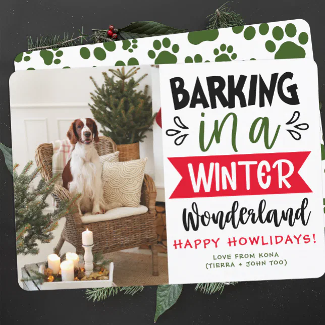 Funny Dog Photo Christmas Picture Personalized Holiday Card | Zazzle