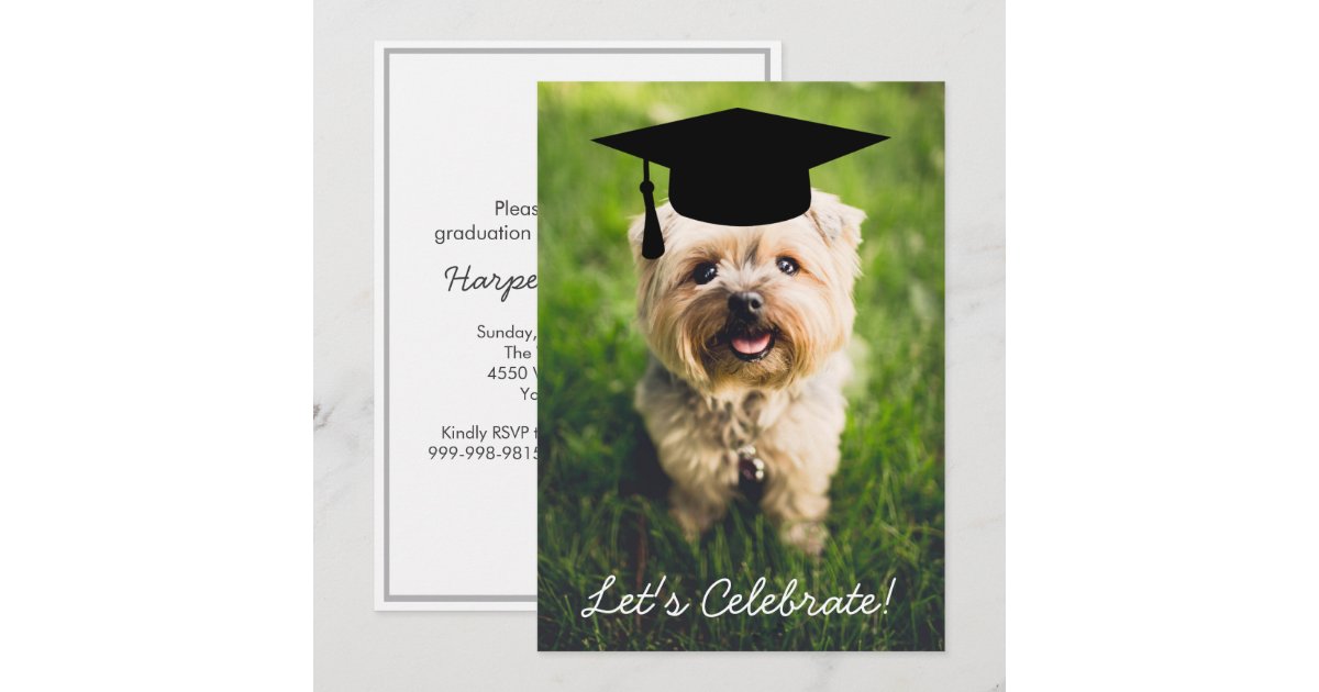 Funny Dog Photo Graduation Party Use Your Photo Invitation Zazzle