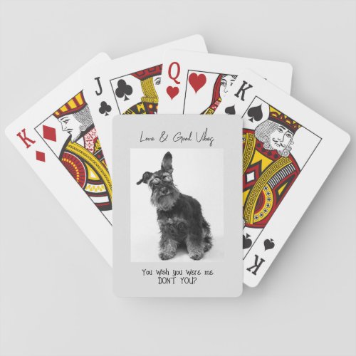 Funny Dog Photo Love  Good Vibes Playing Cards