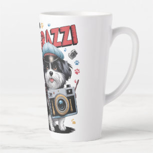 Funny Dog Photographer Design Latte Mug