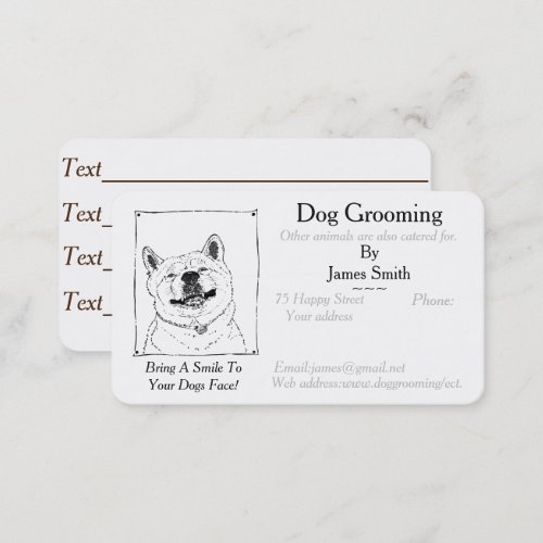 funny dog picture dog Grooming pet care services Appointment Card