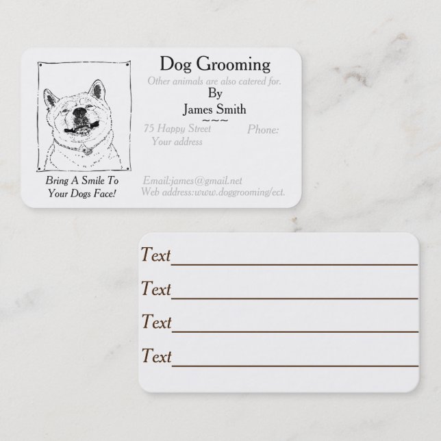 funny dog picture dog Grooming pet care services Appointment Card (Front/Back)