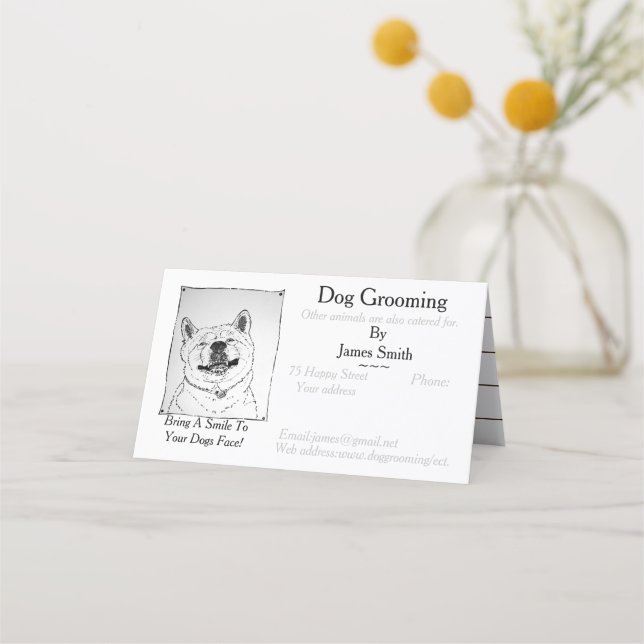 funny dog picture dog Grooming pet care services Appointment Card (Front)