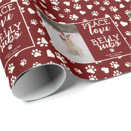 Funny Dog Picture Personalize Red Christmas Photo Wrapping Paper