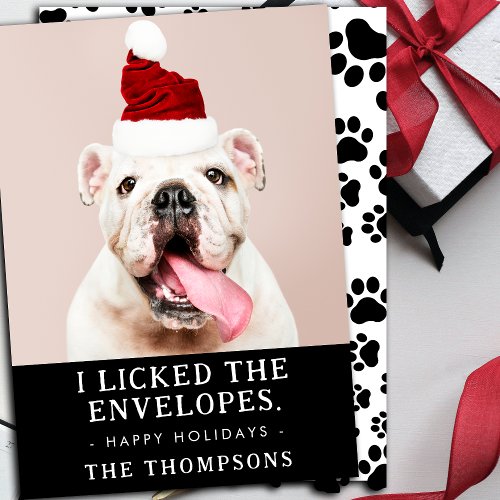 Funny Dog Picture Personalized Christmas Photo Holiday Card