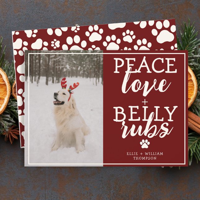 Funny Dog Picture Personalized Red Christmas Photo Holiday Card (Creator Uploaded)