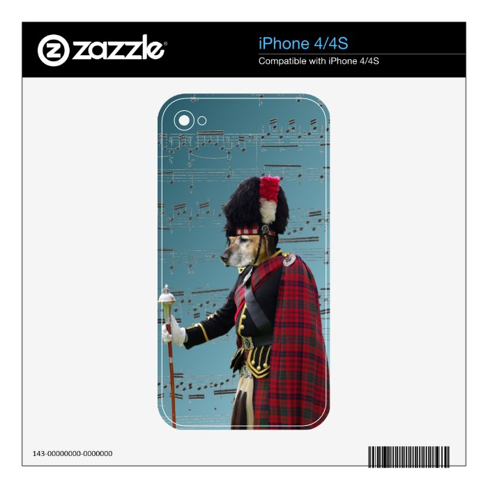 Funny dog pipe major decal for iPhone 4