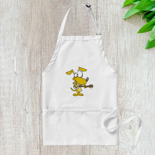 Funny Dog Playing Banjo Music Adult Apron