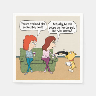 Funny Dog Pouring Wine When Not Pooping Napkins