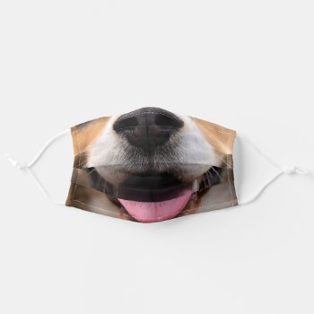 Funny Dog Puppy Nose Mouth Smile Muzzle Adult Cloth Face Mask by ShopKatalyst at Zazzle