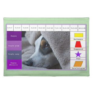 Funny dog purple educational color placemat