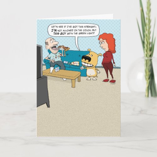 Funny Dog Questions Couch Privelages Birthday Card