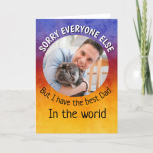 Funny dog Quote Fathers Day Custom Photo Colorful Letterpress Thank You Card