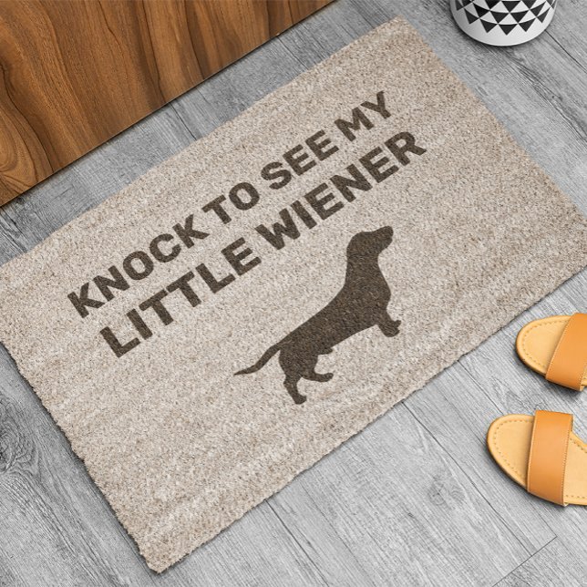 Funny dog quote-fnock to see my little wiener fiber doormat (Creator Uploaded)