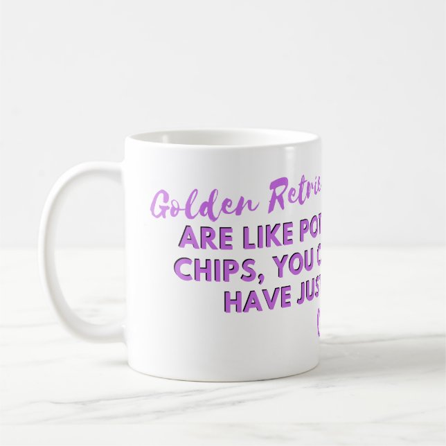 Funny Dog Quote: Goldens are Like Potato Chips  Coffee Mug (Left)