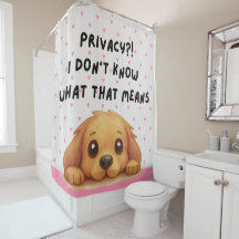Funny dog quote shower curtains