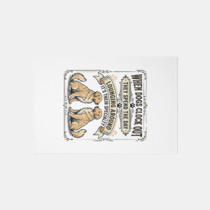 Funny Dog Quote Vintage Engraving Lounging Pups Sh Rug