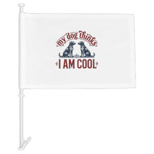 Funny Dog Quote Vintage Engraving T-Shirt Design_1 Car Flag