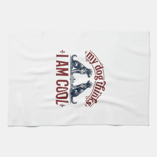 Funny Dog Quote Vintage Engraving T-Shirt Design_1 Kitchen Towel