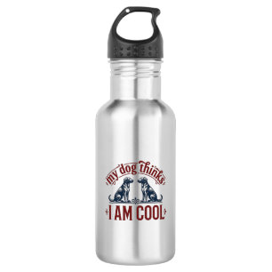 Funny Dog Quote Vintage Engraving T-Shirt Design_1 Stainless Steel Water Bottle