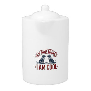 Funny Dog Quote Vintage Engraving T-Shirt Design_1 Teapot