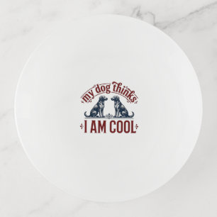 Funny Dog Quote Vintage Engraving T-Shirt Design_1 Trinket Tray