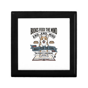 Funny Dog Reader Vintage Engraving Tee for Book Lo Gift Box