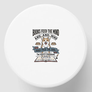 Funny Dog Reader Vintage Engraving Tee for Book Lo Mini Candle Favors