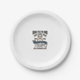 Funny Dog Reader Vintage Engraving Tee for Book Lo Paper Plates