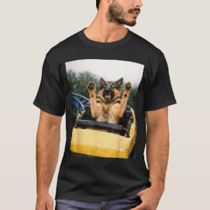 Funny Dog Roller Coaster Meme Silly Graphic German T-Shirt